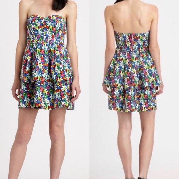 kate spade Dresses & Skirts - Kate Spade Karmen Floral Silk Blend Strapless Dress 10